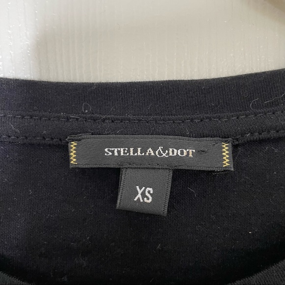 Stella & Dot Black Cotton Blend Belle Lace Long Sleeve Top XS - Picture 6 of 7